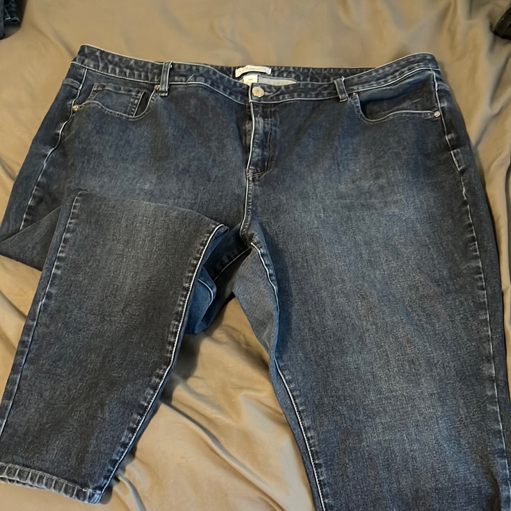 Lane Bryant high rise ultimate stretch skinny jeans dark wash
